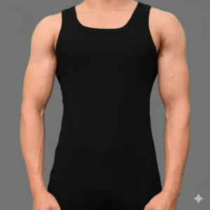 Men's ribbed black vest  sleeve less